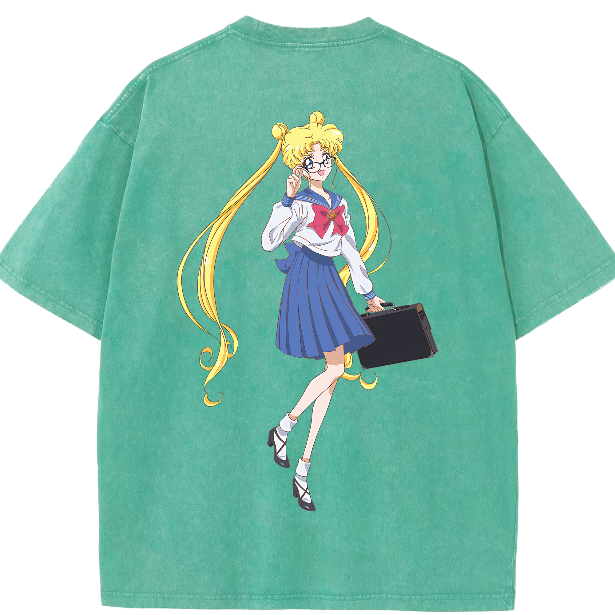 （画像用） 美少女戦士セーラームーン 愛野 美奈子 あいの みなこ Sailor Moon Aino Minako 綿100% ヴィンテージ風 半袖Tシャツ（背面プリント）